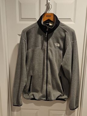 The North Face Grey and Black Fleece Zip Jacket